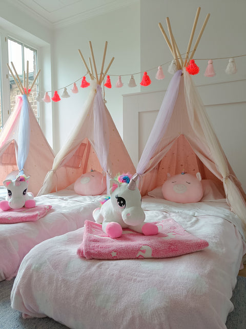 3 tipi's voor slaapfeest kind in unicorn thema